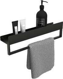 Rea Półka łazienkowa wannowa SF01 45cm czarny mat