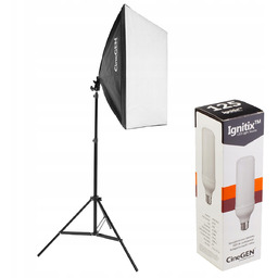 Lampa Softbox 40x60cm Żarówka 125W Led Statyw 200cm