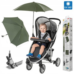 Parasolka przeciwsłoneczna do wózka khaki UV UPF 80+