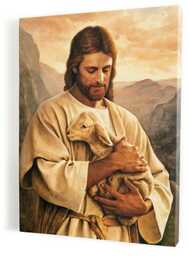 Jezus Chrystus Dobry Pasterz, obraz na płótnie canvas
