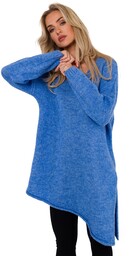 Asymetryczny Sweter Oversize - Lazurowy