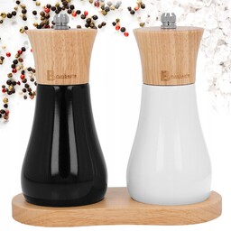 Młynek Do Pieprzu I Soli ręczny drewniany zestaw