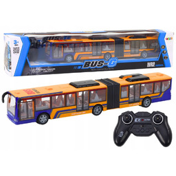 Autobus Miejski Przegubowy Zdalnie Sterowany Rc Pomarańczowy Lean