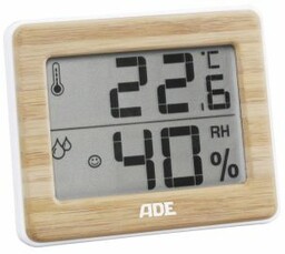 ADE WS1702 Bambusowy, cyfrowy higrometr/ termometr wewnętrzny