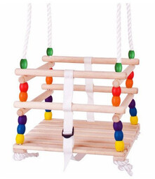 Huśtawka dla dziecka "Tęczowe koraliki", BJ771-Bigjigs Toys