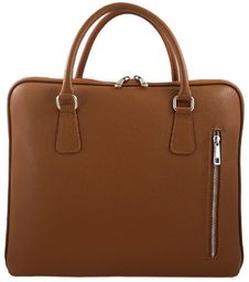 Skórzana torba na laptopa Casual - Brązowa jasna