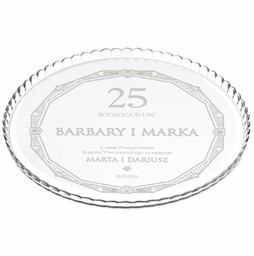 Patera szklana bez nóżki grawer dla pary