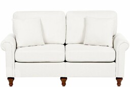 Beliani Sofa kanapa dodatkowe poduszki biała