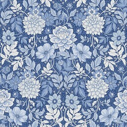 Tapeta dekoracyjna Boras Tapeter Blue & White Dahlia