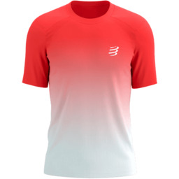 COMPRESSPORT Koszulka biegowa PERFORMANCE SS T-SHIRT fluo red/white