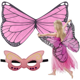 Skrzydła Motyla Wróżki Elfa Peleryna Maska Strój