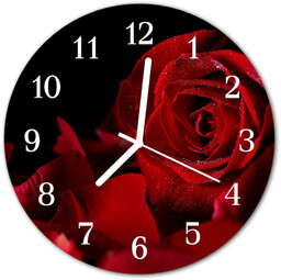 Zegar szklany okrągły Róża