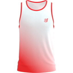 COMPRESSPORT Koszulka biegowa PERFORMANCE SINGLET fluo red/white