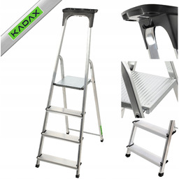 Drabina Aluminiowa 4 Stopniowa Składana Domowa Półka 125kg