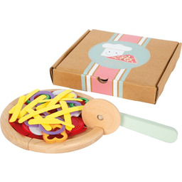Drewniana pizza w pudełku zestaw kuchenny dla dzieci