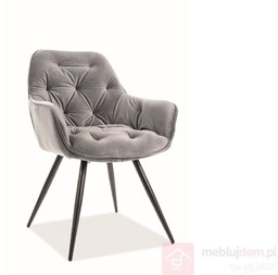 Krzesło CHERRY VELVET Signal Szary