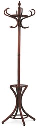 Drewniany wieszak stojący ciemnobrązowy, 52 x 186 cm