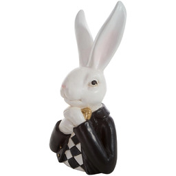 Figurka wielkanocna biało-czarny zajączek CW18-01