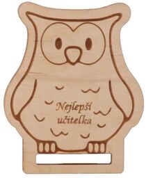 ČistéDřevo Zakładka drewniana do książki z sową Najlepsza