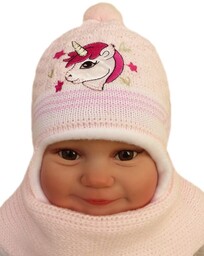 Czapka zimowa NIEMOWLĘCA szalik komplet 38-40
