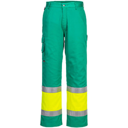 - Lekkie spodnie serwisowe Hi-Vis Klasy 1 żółty-morski