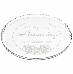 Patera szklana bez nóżki grawer dla przyjaciółki