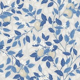 Tapeta dekoracyjna Boras Tapeter Blue & White Citronträd