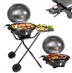 Grill ogrodowy elektryczny 2w1 duży rozkładany koła