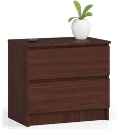 Szafka nocna, 2 szuflady, ALMA, 60x40x55 cm, wenge,