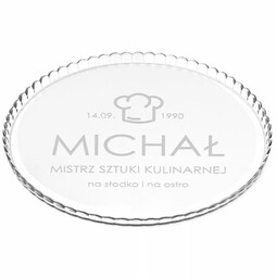 Patera szklana bez nóżki grawer dla niego