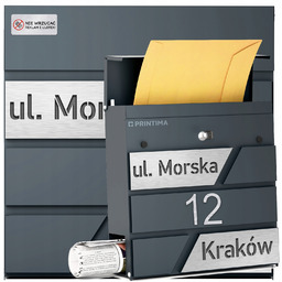 Duża Skrzynka Na Listy Z Numerem Domu Antracyt