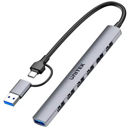 Unitek H1209AGY01 Hub USB-A/C 7w1 z adapterem