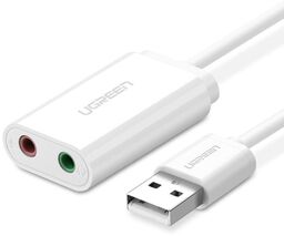 Ugreen zawnętrzna karta dźwiękowa USB adapter jack