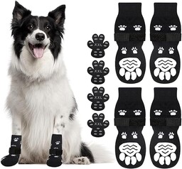 GlasFlength 4 sztuki skarpet antypoślizgowych dla psów, skarpety