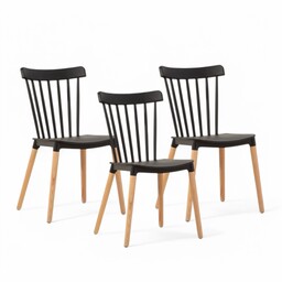 Krzesło Skandynawskie Czarne Ażurowe Jadalniane Tanie Krzesła Zestaw