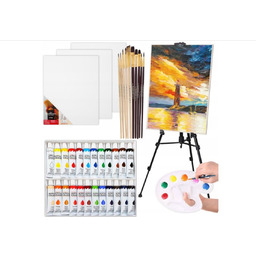 Zestaw do malowania malarski artystyczny sztaluga farby płótna