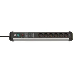 Brennenstuhl Premium-Protect-Line 6 gniazd 3m Czarno-srebrny Listwa antyprzepięciowa