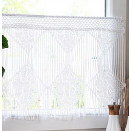 Mg Zazdrostka bawełniana ażurowa szydełkowa Biały 300x40cm Boho