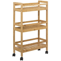Regał Kuchenny wózek Na Kółkach bambusowy 3poziomy