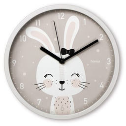 HAMA Zegar ścienny Lovely Bunny 25 cm Biało-szary