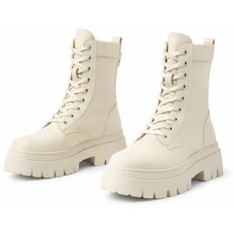 STEVE MADDEN KREMOWE BOTKI NA GRUBEJ PODESZWIE SKÓRZANE