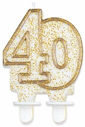 Świeczka na 40-tke ze złotą obwódką - 1