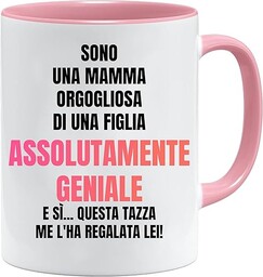 Filiżanka z napisem "Stolze Mama von genialer Tochter",