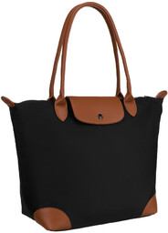 Klasyczna shopperka damska wykonana z poliestru w czarnym