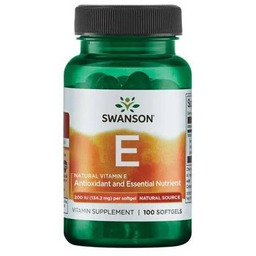 SWANSON Witamina E naturalna 200IU, 100 kaps.