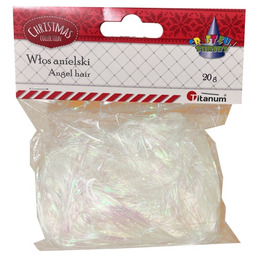 Włosy anielskie 20g białe perłowe Titanum Christmas 389726