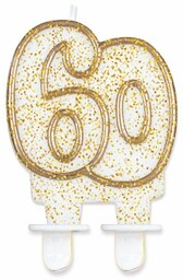 Świeczka na 60-tke ze złotą obwódką - 1