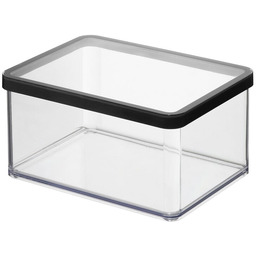 Rotho Kwadratowy plastikowy pojemnik na żywność LOFT czarny