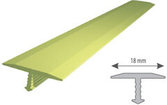 Listwa budowlana mosiężna "T" 18mm L=2,5m kolor: poler
