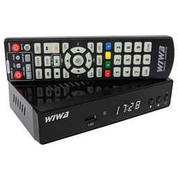 Tuner telewizji naziemnej DVB-T2 Wiwa maxx (duży pilot),